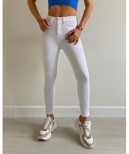 TOPSHOP Beyaz Yüksek Bel Toparlayıcı Skinny Kadın Jean Pantolon